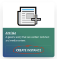 a. Click on "Create Instance" on the Article tile