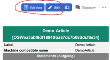 c. To change the article itself use the icons above the infobox: The pencil leads to visual editing, the three horizontal lines back to the form data editor.